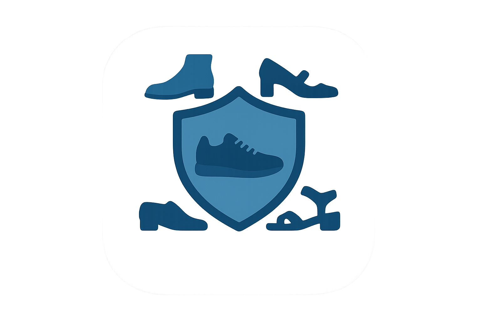 generate icon for Safe for all shoe types blue in colour no text writen make carefuly it should match this Safe for all shoe types