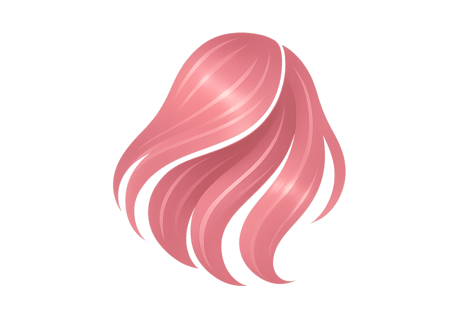 generate icon for this in pink color do not write any text Shinier, healthier hair do carefully and exact same 