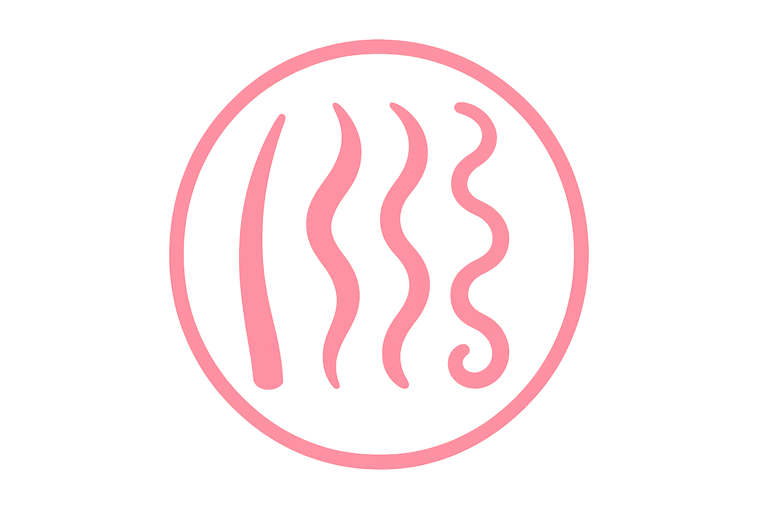 generate icon for this Suitable for all hair types its for my product hair curler  dont write any text make it in pink colour generate icon care fully for Suitable for all hair types accordingly 