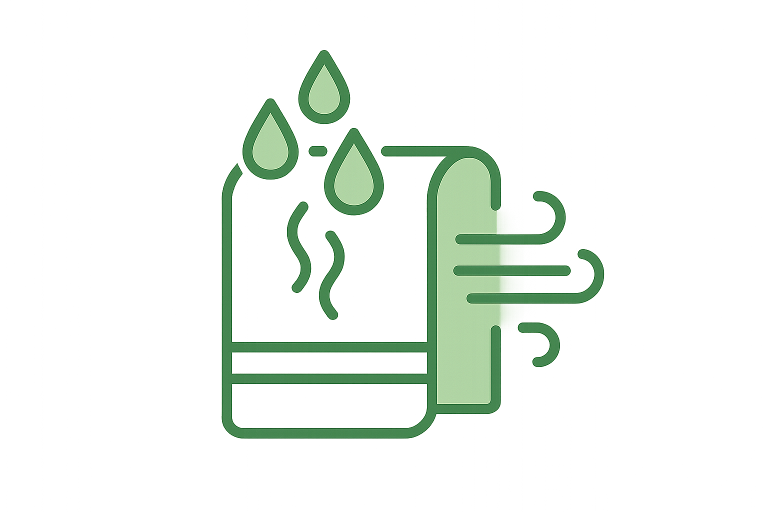 generatee icon for Quick-drying for convenience green in colour no text make care fully it should match Quick-drying for convenience it is for towel so make acordingly Quick-drying for convenience 